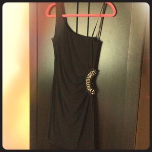 NWOT-Black rhinestone cutout mini dress💋